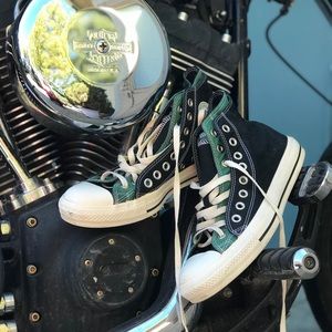 Converse All Star Green & Black Double Tongue High